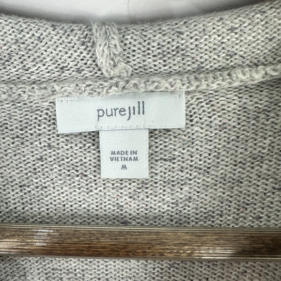 J. Jill Hoodie Sweater Womens M Gray Knit Slouchy Pullover Soft Cozy Minimalist - Picture 3 of 7